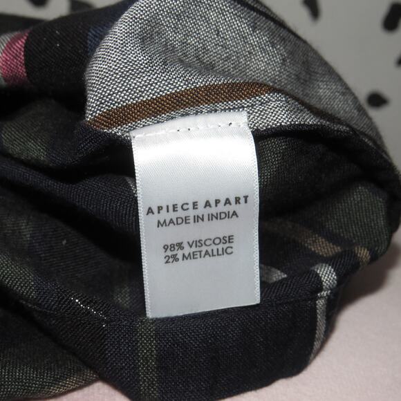 Apiece Apart Striped Agata Boho 3/4 Sleeve Shirred Top - Picture 10 of 11